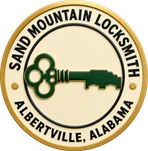 Sand Mountain Locksmith brass key badge